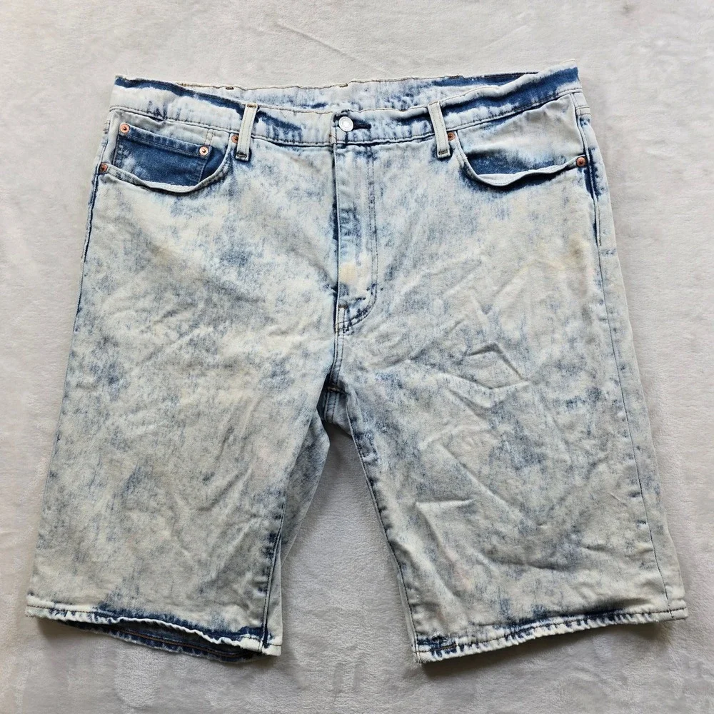 Levi's Shorts Mens 40 Blue Cotton‎ Blend Acid Wash Denim 502 Regular Taper 11